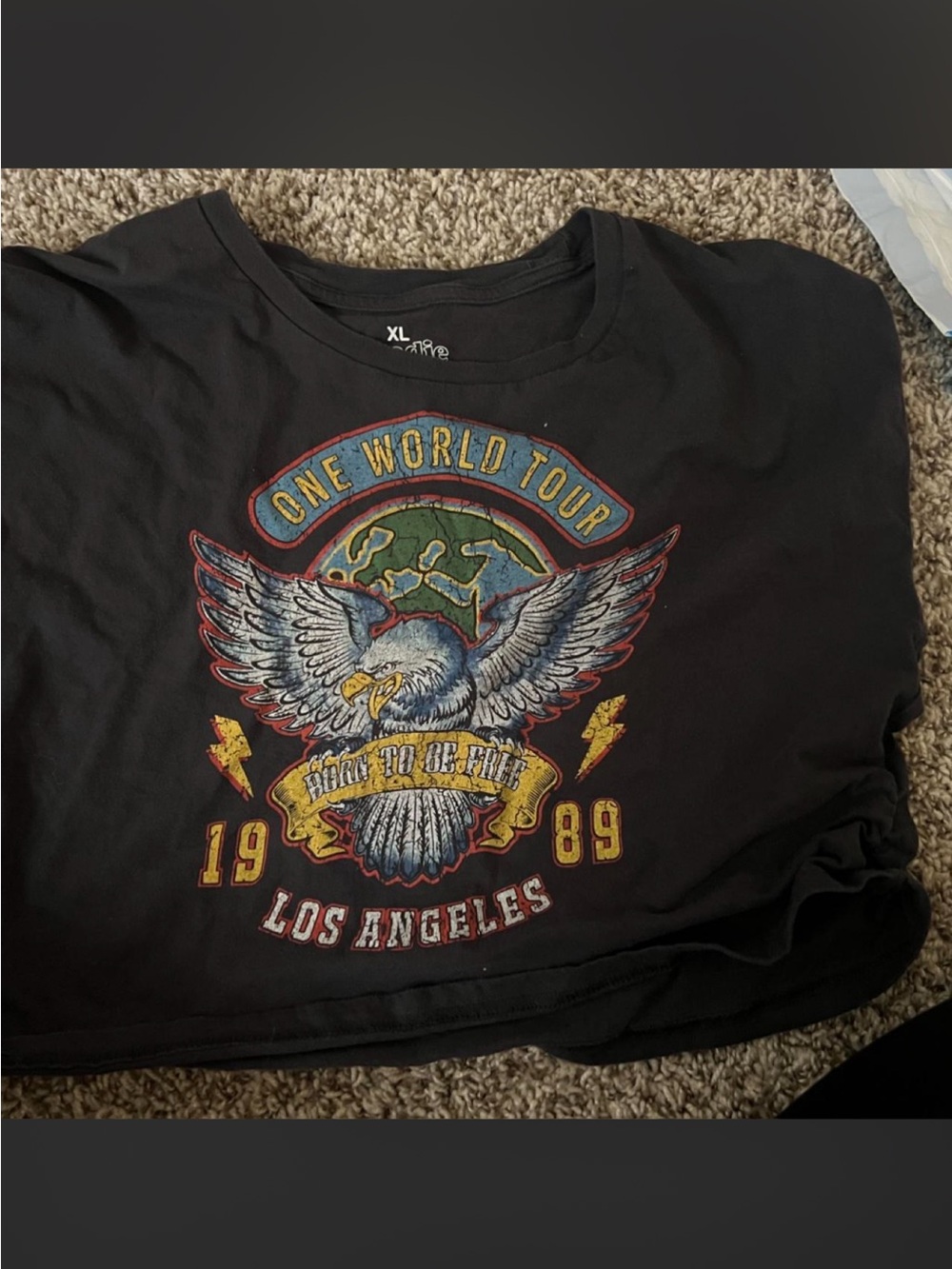 Black Graphic Eagle 'One World Tour' Tee